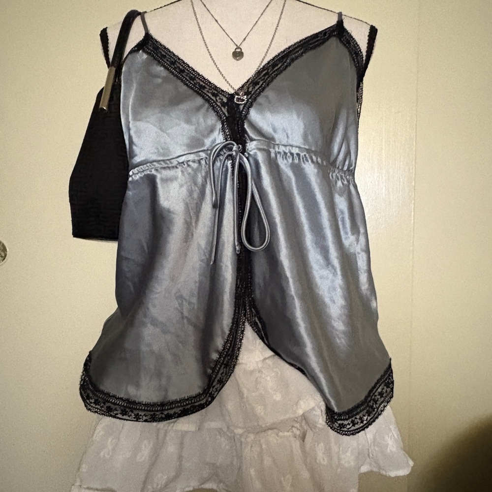 Gilligan & O'Malley Satin Camisole with Lace Trim